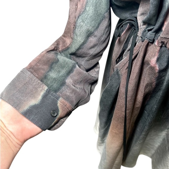 All Saints 100% Silk, Button Up, Adjustable Waist, Breathable Casual Dress. - Picture 4 of 9